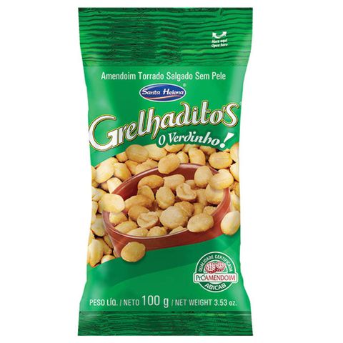 Amendoim Grelhaditos Sem Pele 100g C/36 - Santa Helena