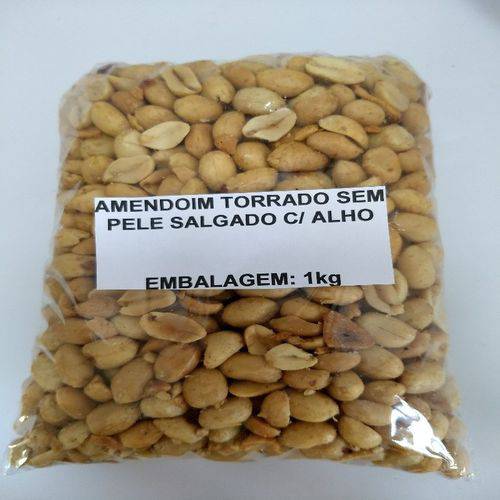 Amendoim Sem Pele Salgado com Alho - Embalagem 1kg