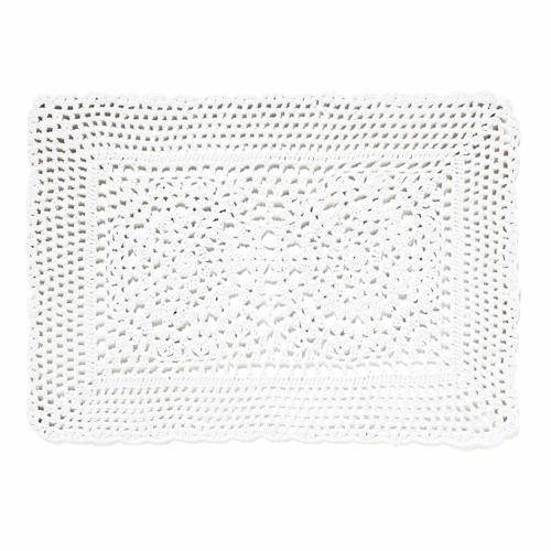 Americano Algodão Crochet Branco 47x35cm