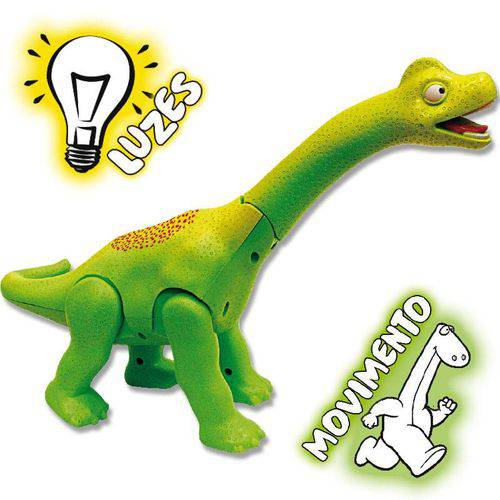 Amigo Dinossauro com Movimento de Brontossauro - Movimento, Luzes e Som de Dinossauro