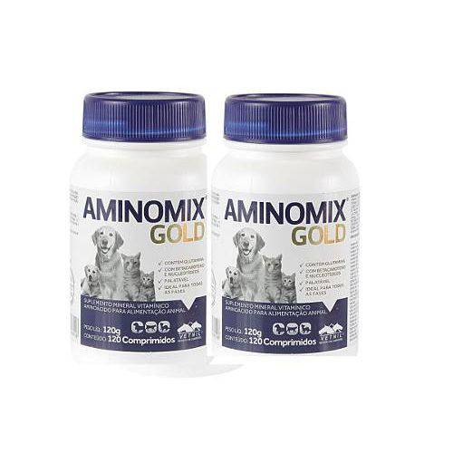 Aminomix Gold 120 Comprimidos Kit 2 Unidades Suplemento Alimentar Vetnil