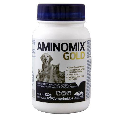 Aminomix Gold 120 Comprimidos Suplemento Vitamínico - Vetnil - Descrição Marketplace