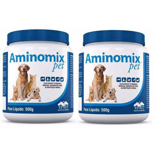Aminomix Pet 500grs Vetnil 2 Potes Suplemento Vitaminico