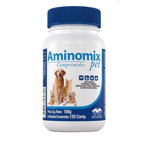 Aminomix Pet C/120 Comprimidos _ Vetnil Unidade