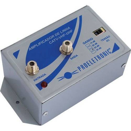 Amplificador de Linha Vhf/uhf 25db Pqal2500 Proeletronic