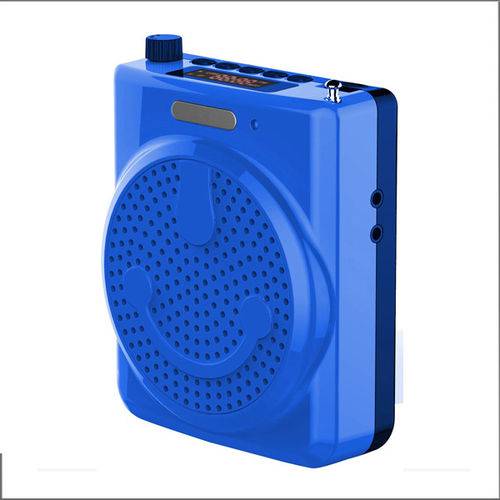 Amplificador de Voz Mk-502 - Microfone de Lapela/Usb/Fm/Mini Sd/Aux Azul