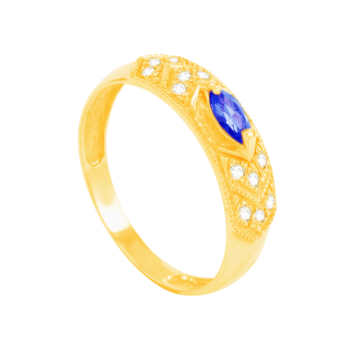 Anel de Formatura em Ouro 18K Safira Azul - AU4423
