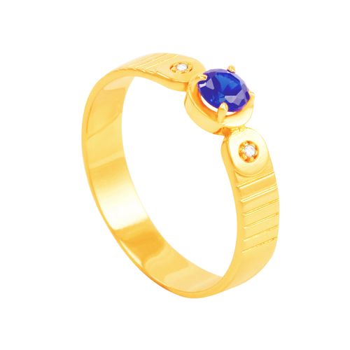 Anel de Formatura em Ouro 18K Safira Azul - AU4442