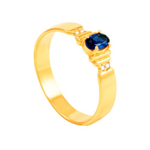 Anel de Formatura em Ouro 18K Safira Azul - AU4446