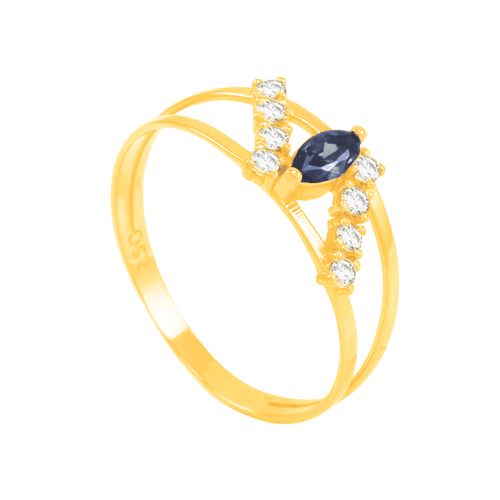 Anel de Formatura em Ouro 18K Safira Azul - AU4367
