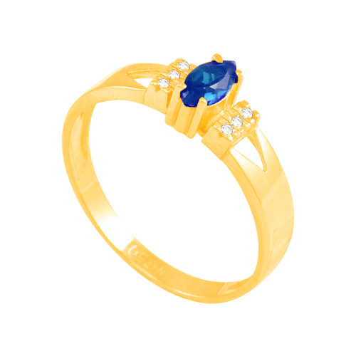 Anel de Formatura em Ouro 18K Safira Azul - AU4292