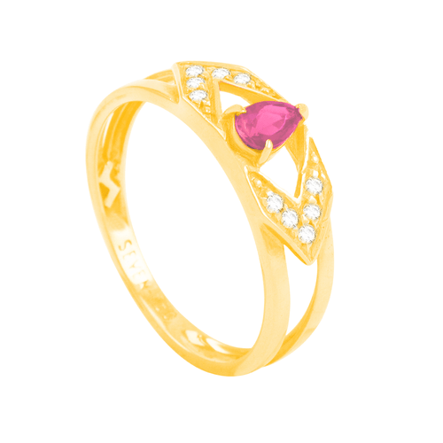 Anel de Formatura em Ouro 18K Turmalina Rosa - AU4412