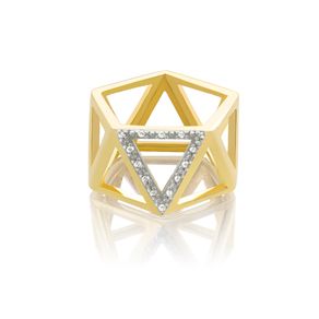 Anel Euro Triangular Dourado - EUS40137A EUS40137A/20