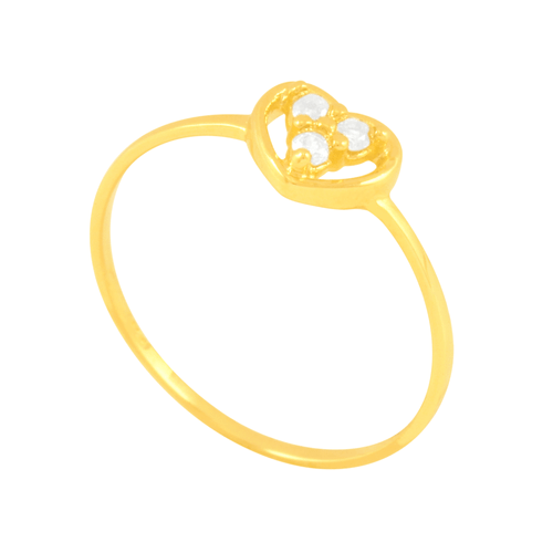 Anel Infantil em Ouro 18K Coração com Diamantes - AU5455