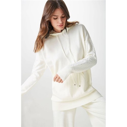 Animale | Casaco Tr Long Mg Hot Fix Off White - G