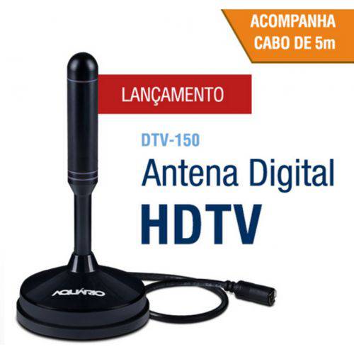 Antena Tv Digital Hdtv Dtv 150 Aquario Cabo 5 Metros