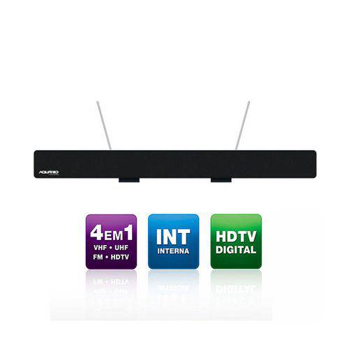 Antena Tv Digital Hdtv Interna 4 em 1 Slim Aquário Dtv-2100
