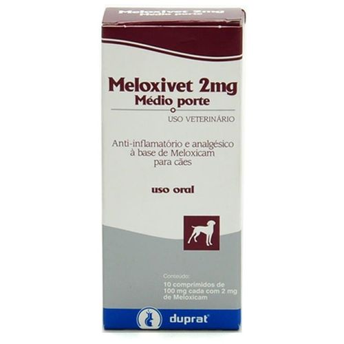 Anti-inflamatório Duprat Meloxivet Médio Porte - 2mg 10 Comprimidos