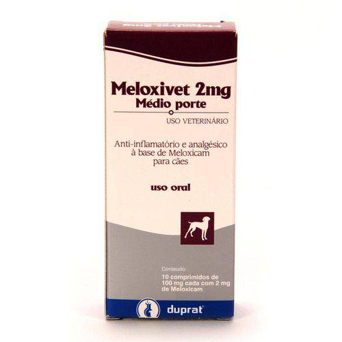 Anti-Inflamatório e Analgésico Meloxivet 2 Mg