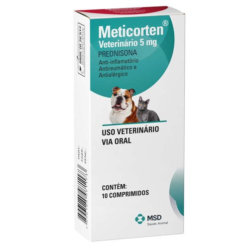 Anti-inflamatório MSD Meticorten Vet para Cães - 10 Comprimidos 5mg