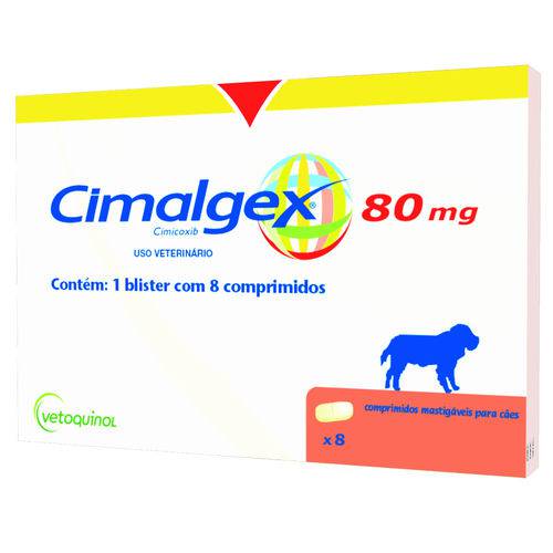 Anti-Inflamatório Vetoquinol Cimalgex Cimicoxib 8 Comprimidos - 80 Mg
