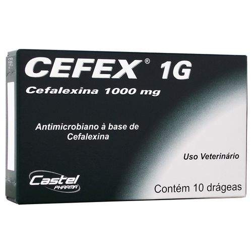 Antibiótico Cepav Castel Pharma Cefex para Cães e Gatos - 10 Comprimidos 500mg