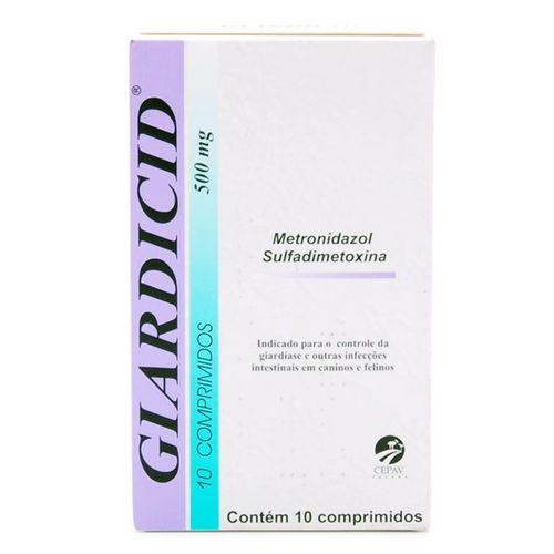 Antibiótico Cepav Giardicid para Cães e Gatos - 10 Comprimidos 500mg
