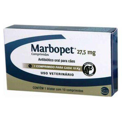 Antibiótico Ceva Marbopet 27,5 Mg - 10 Comprimidos