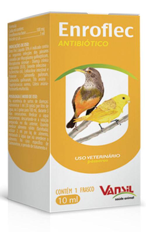 Antibiótico de Largo Espectro para Aves Enro Flec 10% - 10 Ml -