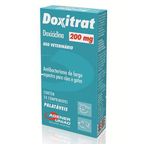 Antibiótico Doxitrat Agener União 200mg 24 Comprimidos