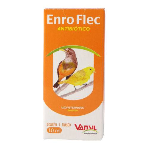 Antibiótico Enro Flec Líquido 10ml Oral para Pássaros Vansil