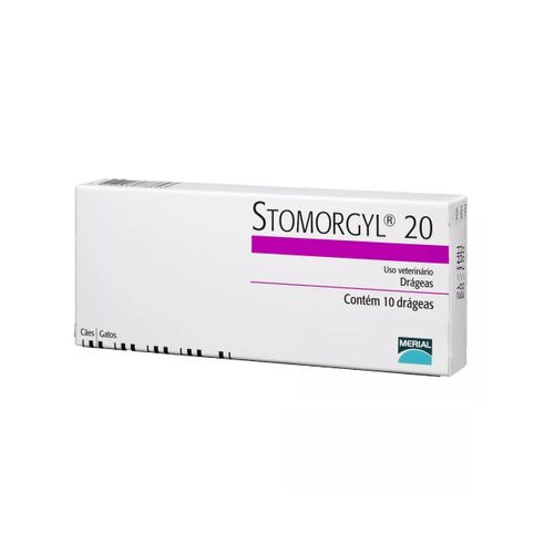 Antibiótico Merial Stomorgyl 20 para Cães e Gatos 10 Drágeas