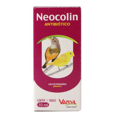 Antibiótico Neocolin Líquido 10ml para Pássaros Vansil