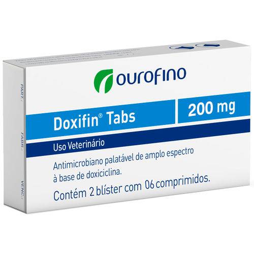 Antibiótico Ourofino Doxifin Tabs Caixa 12 Comprimidos 200mg
