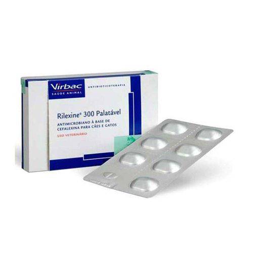 Antibiótico Rilexine 300mg - Virbac para Cães e Gatos com 07 Comprimidos Blister Cartela Avulsa com Bula