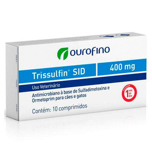 Antibiótico Trissulfin Sid 400MG - 10/Comprimidos