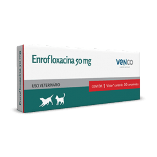 Antibiótico Vencofarma Enrofloxacina para Cães e Gatos 50mg