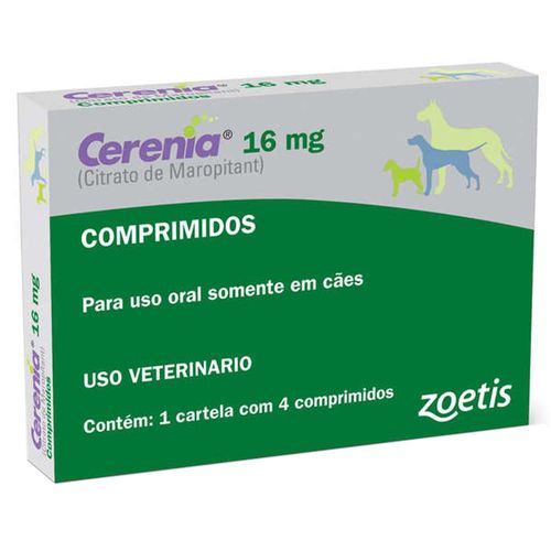 Antiemético Zoetis Cerenia para Cães - 4 Comprimidos 16mg