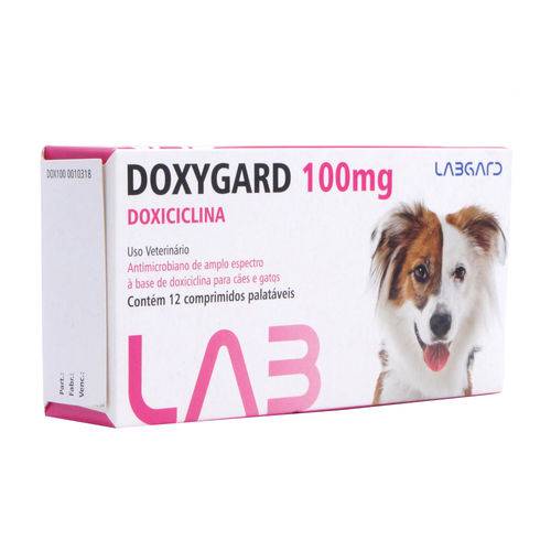 Antimicrobiano Doxygard Labgard 100mg P/ Cães e Gatos C/12 Comprimidos