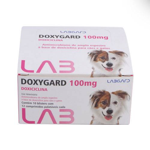 Antimicrobiano Doxygard Labgard 100mg P/ Cães e Gatos C/120 Comprimido