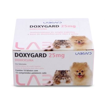 Antimicrobiano Doxygard Labgard 25mg P/ Cães e Gatos C/120 Comprimido