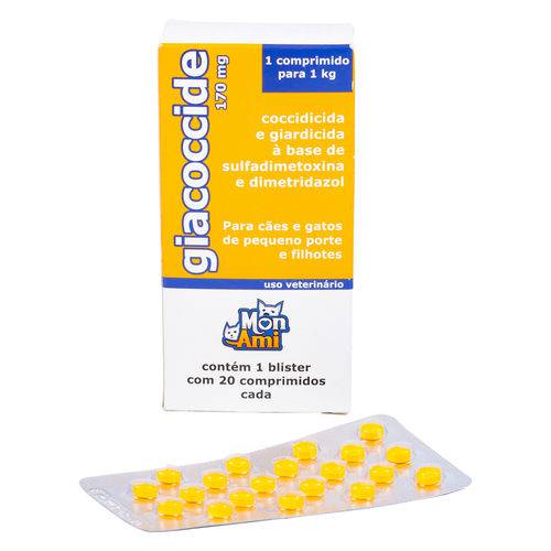 Antimicrobiano Giacoccide Mon Ami 170mg C/ 20 Comprimidos