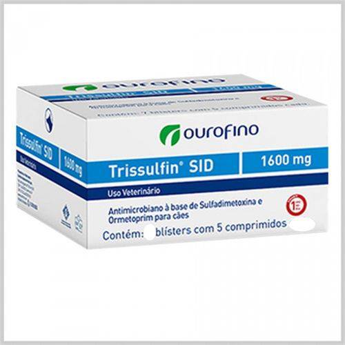 Antimicrobiano Ouro Fino Trissulfin Sid 1600mg Cartela com 05 Comprimidos