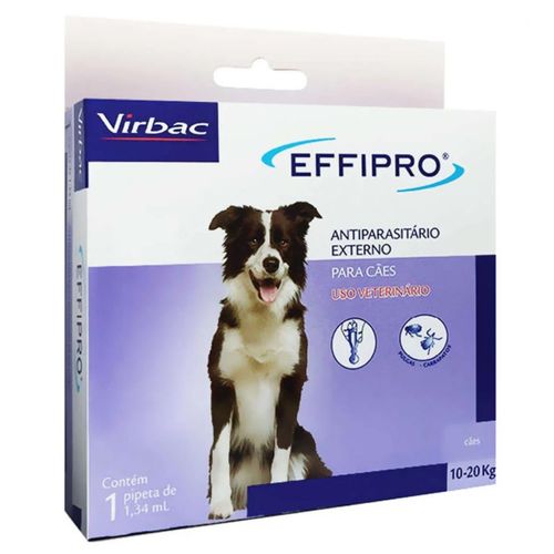 Antiparasitas Virbac Effipro para Cães 10 a 20kg 1,34ml de 10 a 20kg