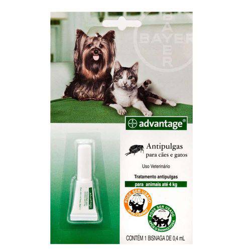 Antipulgas Bayer Advantage Cães e Gatos 0,4ml Até 4kg