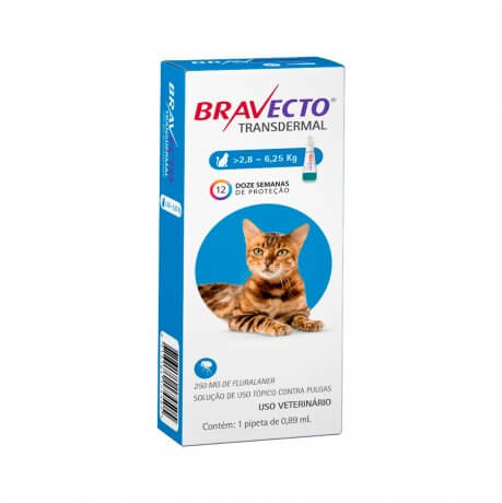 Antipulgas Bravecto Transdermal para Gatos de 2,8kg a 6,25kg - 250mg