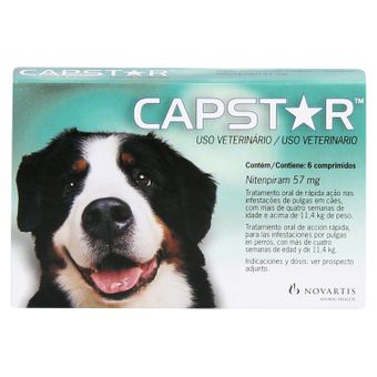 Antipulgas Capstar Novartis 57mg C/ 6 Comprimido - Cães Acima de 11,4kg