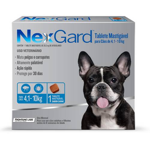 Antipulgas e Anticarrapatos NexGard para Cães de 4,1 a 10 Kg