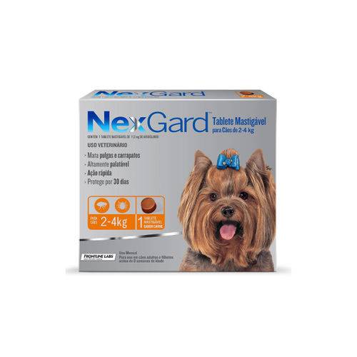 Antipulgas e Carrapatos 11,3 Mg para Cães de 2 a 4 Kg P - Merial NexGard