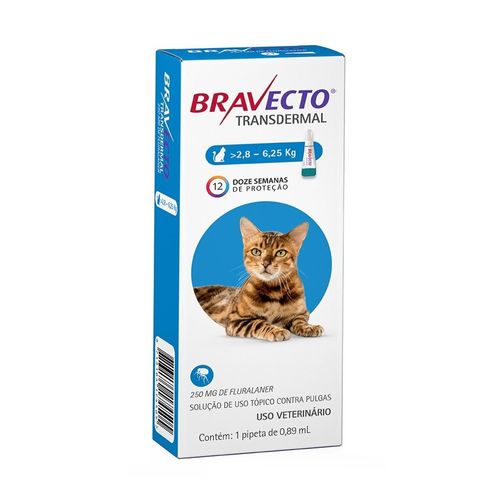 Antipulgas e Carrapatos Bravecto Transdermal para Gatos de 2,8 a 6,25kg 1 Pipeta